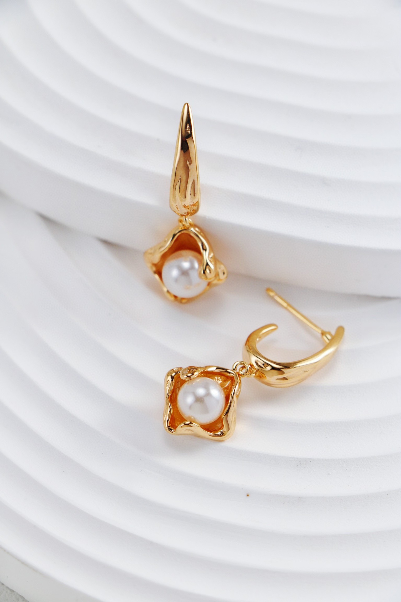 S925 Sterling Silver Vintage Fashion Exquisite Gold Pearl Mother-of-Pearl Necklace