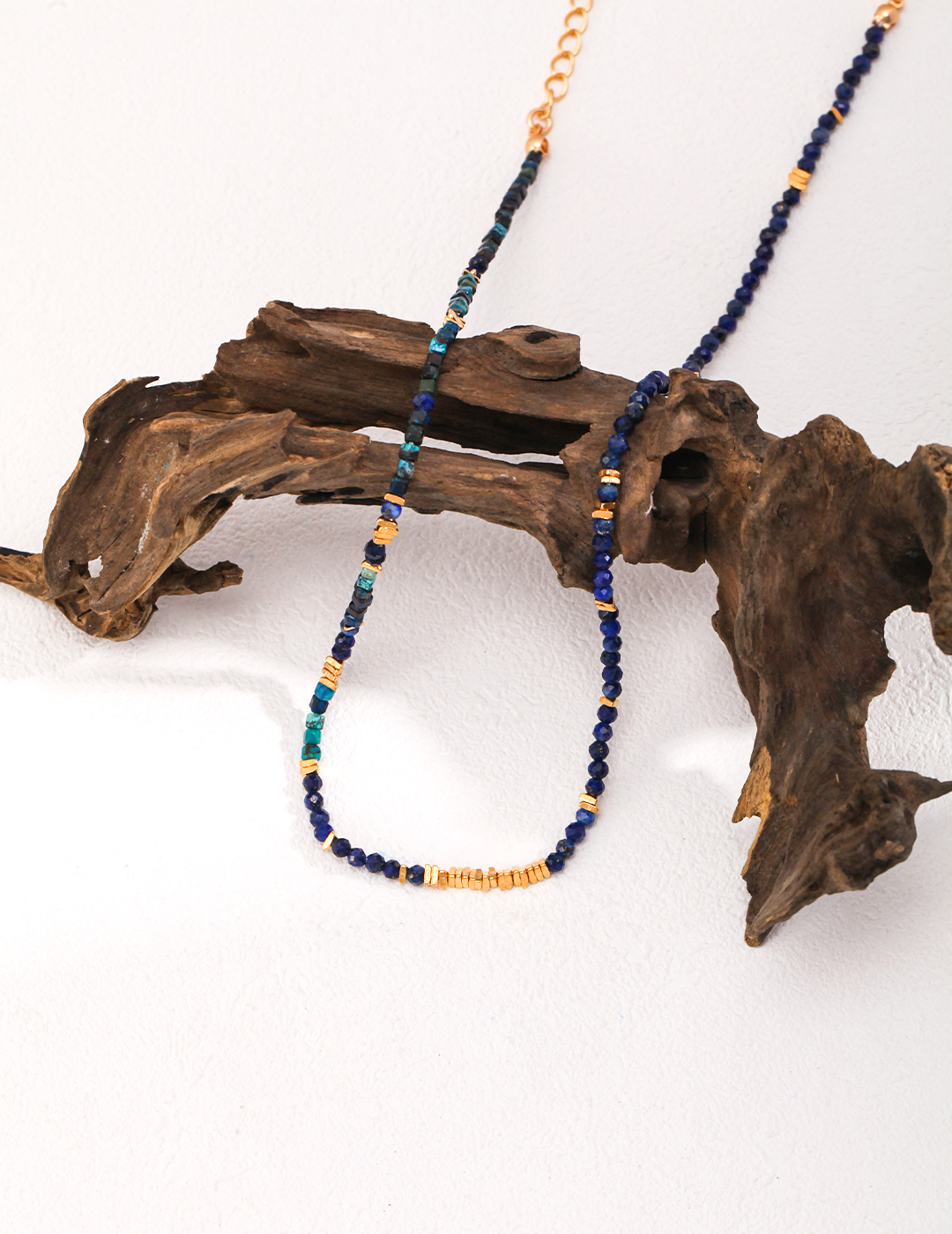 18K S925 Sterling Silver Fashionable Niche Unique Lapis Lazuli Silver Necklace