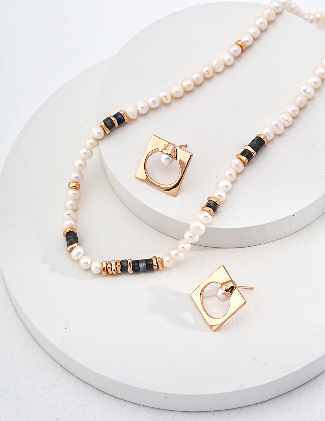 18K S925 Sterling Silver Fashion Retro High-End Natural Pearl 