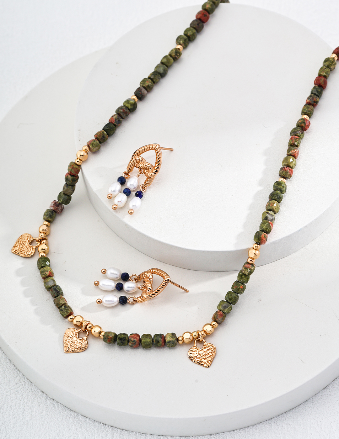 18K S925 Sterling Silver Vintage-Style Shoushan Stone Necklace