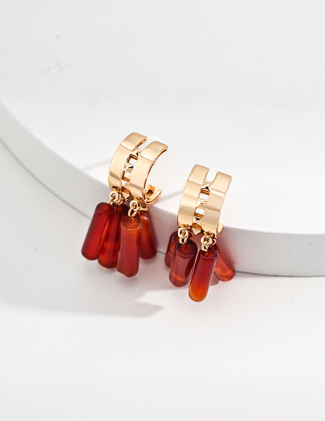 8K S925 Silver Fashionable New Chinese Style Agate Earrings