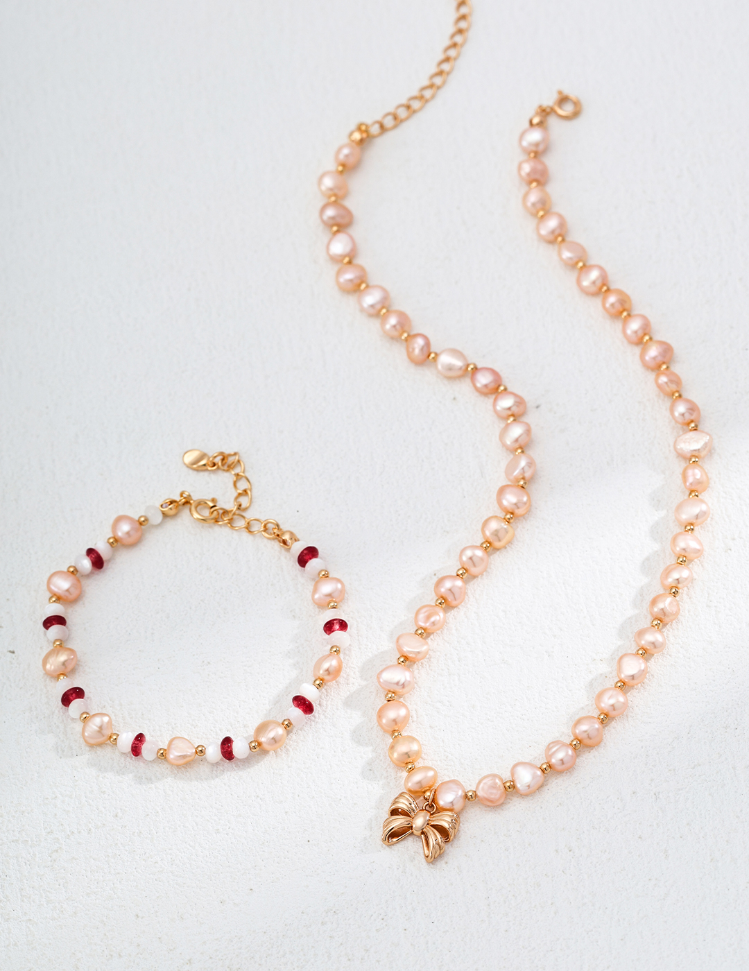 18K S925 Sterling Silver Fashionable and Elegant Natural Pearl Necklace