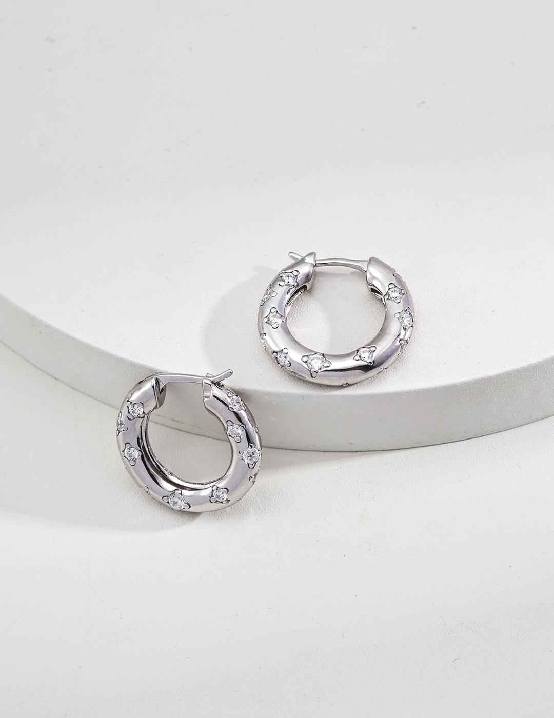 18K Gold-Plated S925 Sterling Silver Fashion Zirconia Earrings