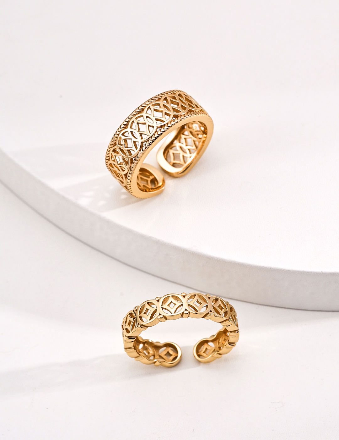 18K Qian Duo Duo Series 925 Sterling Silver Ring