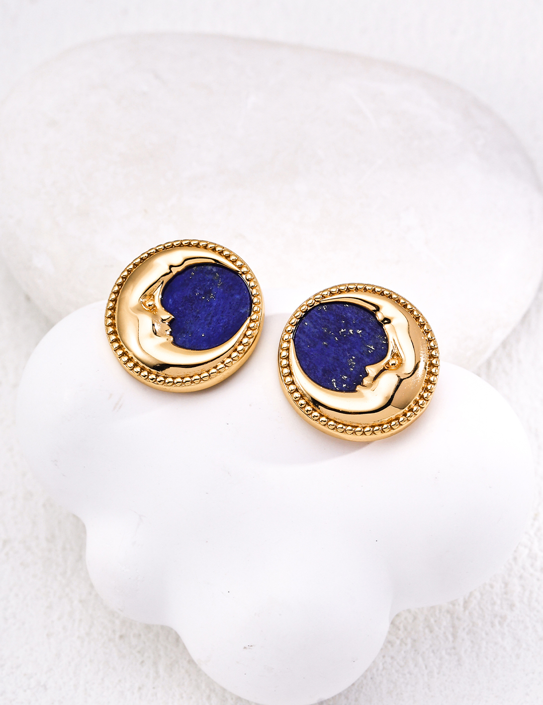 18K Sterling Silver Vintage Lapis Lazuli Earrings
