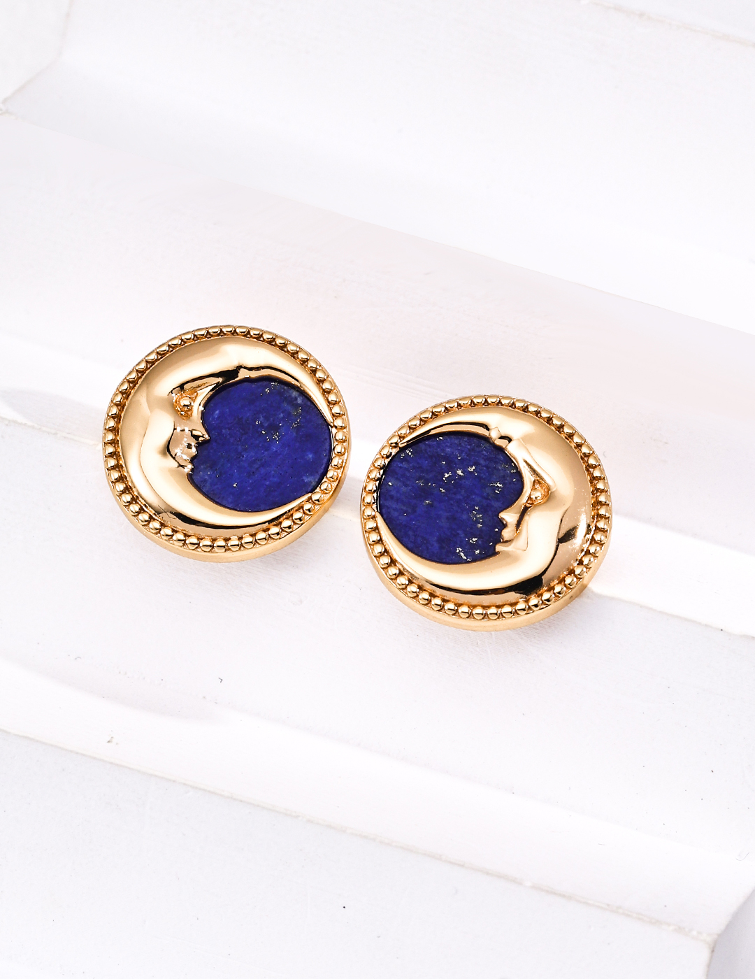18K Sterling Silver Vintage Lapis Lazuli Earrings