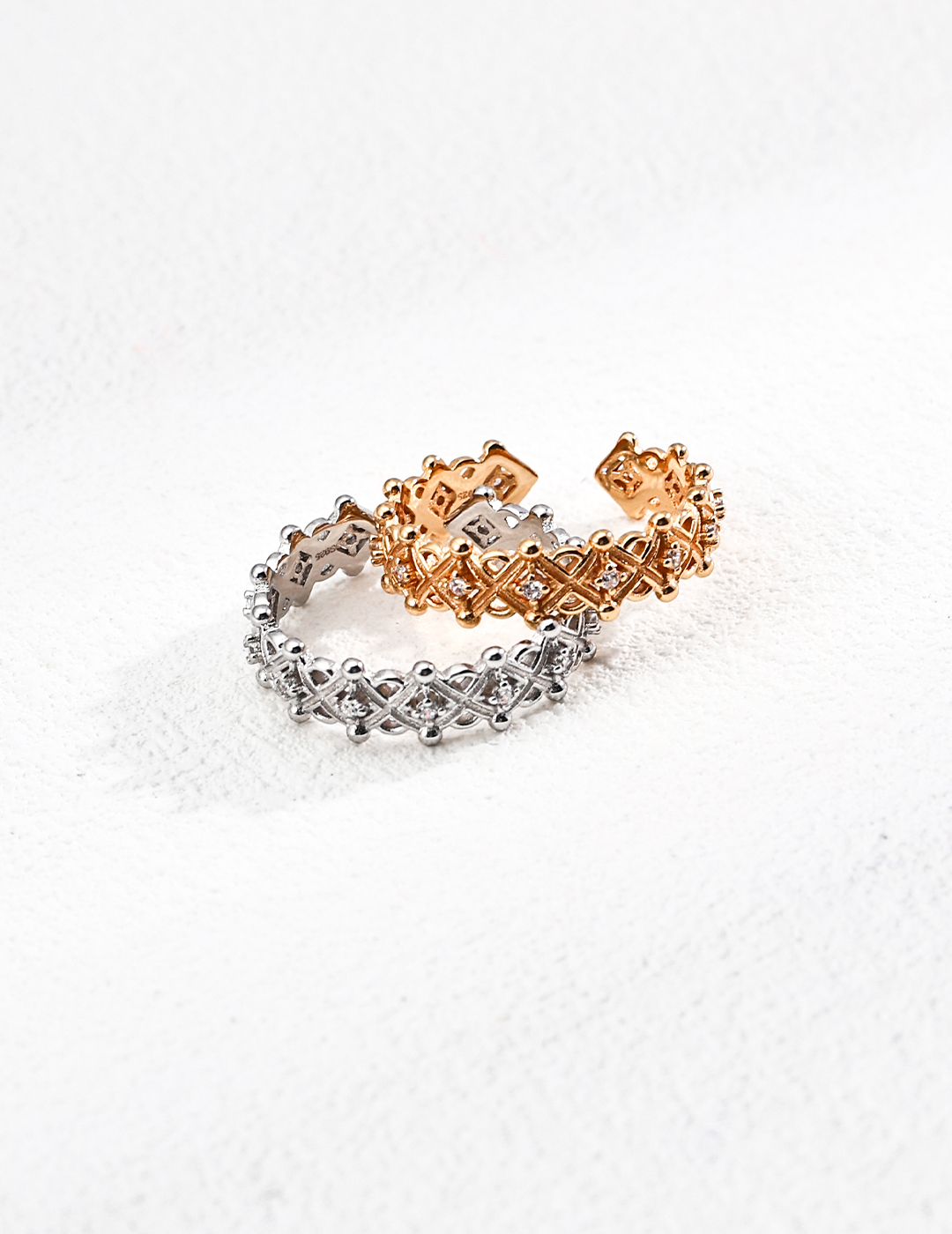 18K Gold S925 Sterling Silver Designer Zirconia Ring