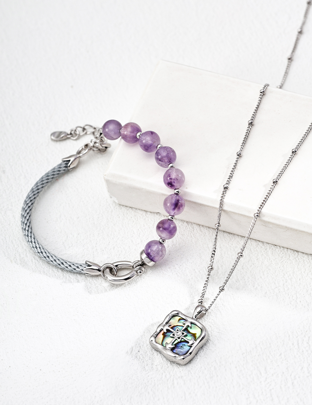 18K Gold & S925 Silver Fashionable Simple Crystal Bracelet