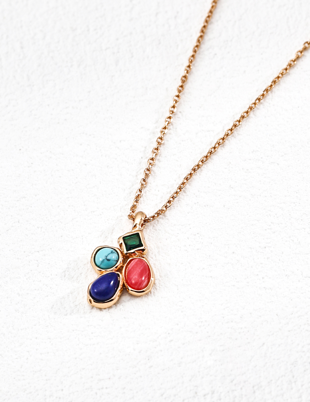 18K 925 Silver Vintage, Exquisite Natural Pearl, Lapis Lazuli, Turquoise, and Zircon Necklace