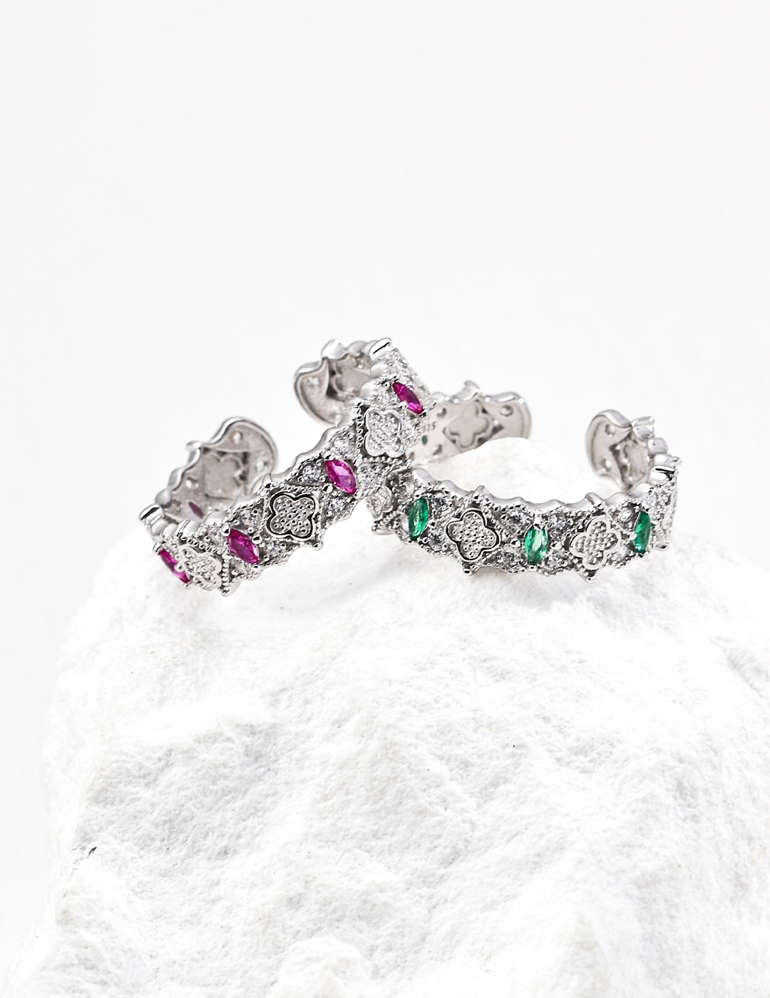 18K 925 Silver Vintage Fashion Luxury Zircon Ring