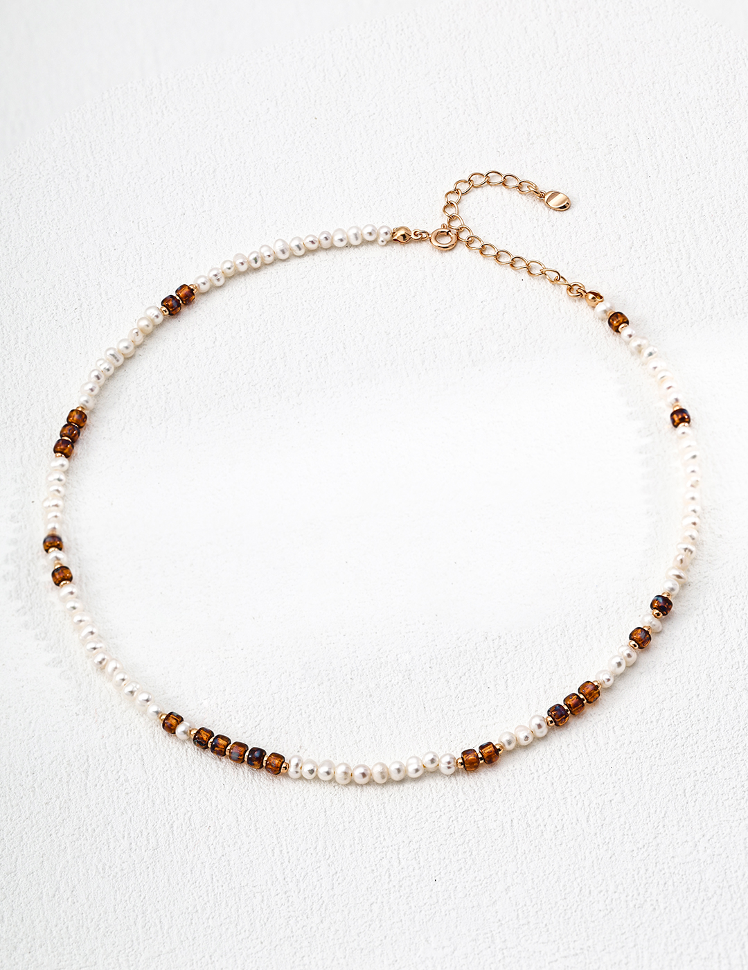 18K 925 Sterling Silver Vintage, Exquisite, Stylish Natural Pearl and Glass Bead Necklace