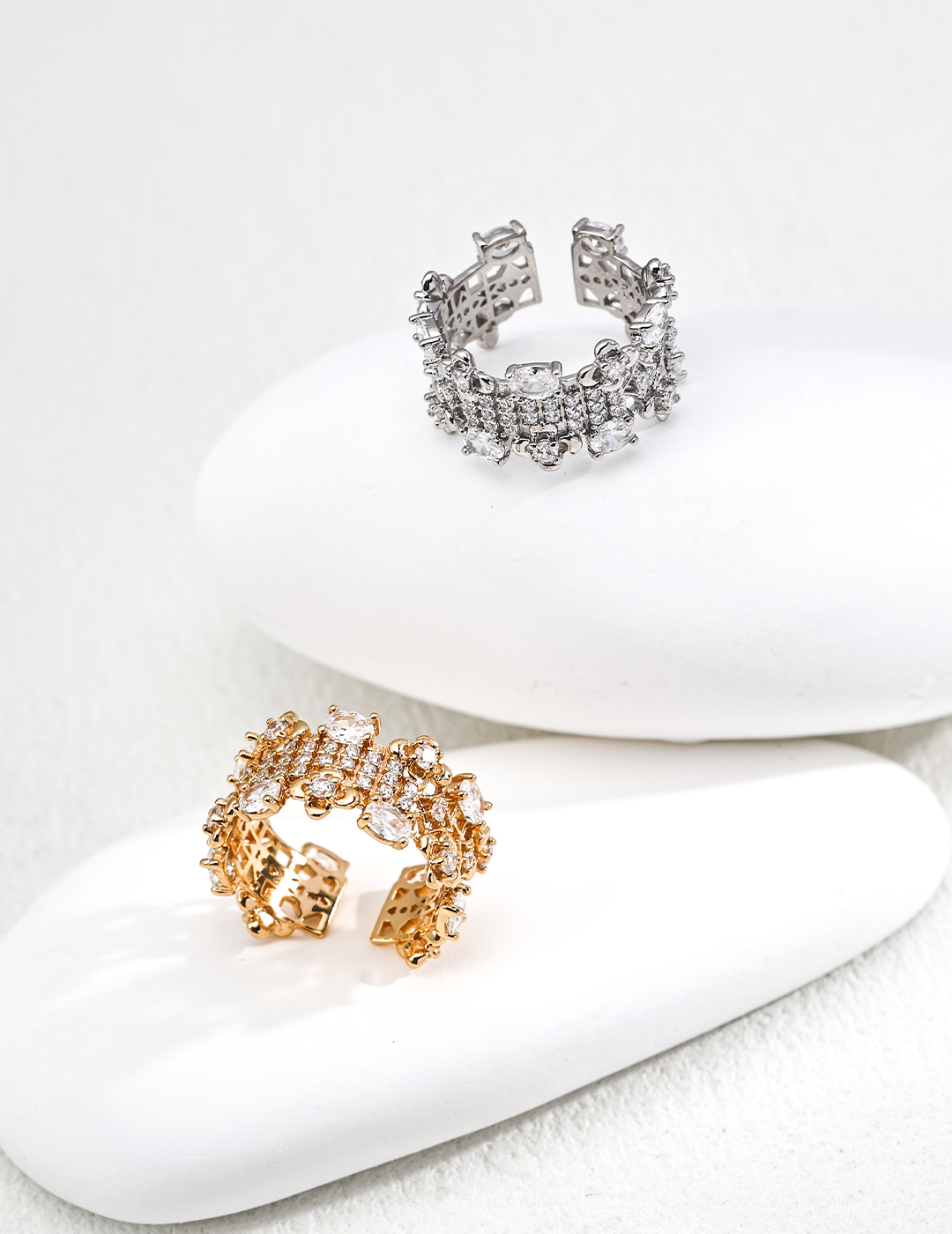 18K Gold S925 Silver Fashionable Luxury Zirconia Ring