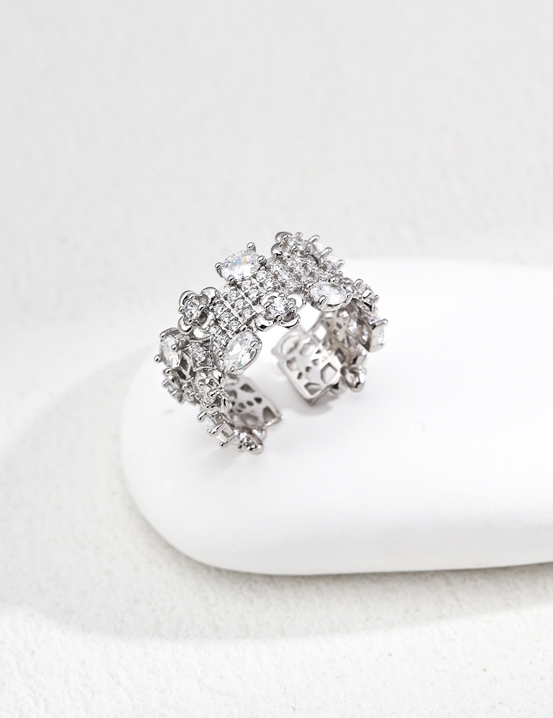 18K Gold S925 Silver Fashionable Luxury Zirconia Ring