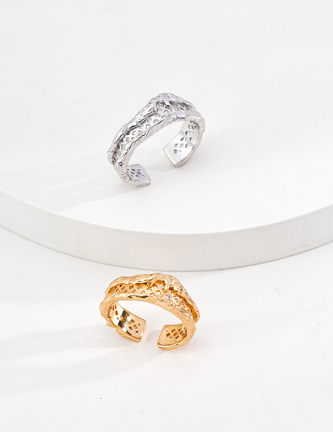 18K S925 Sterling Silver Simple and Versatile Ring