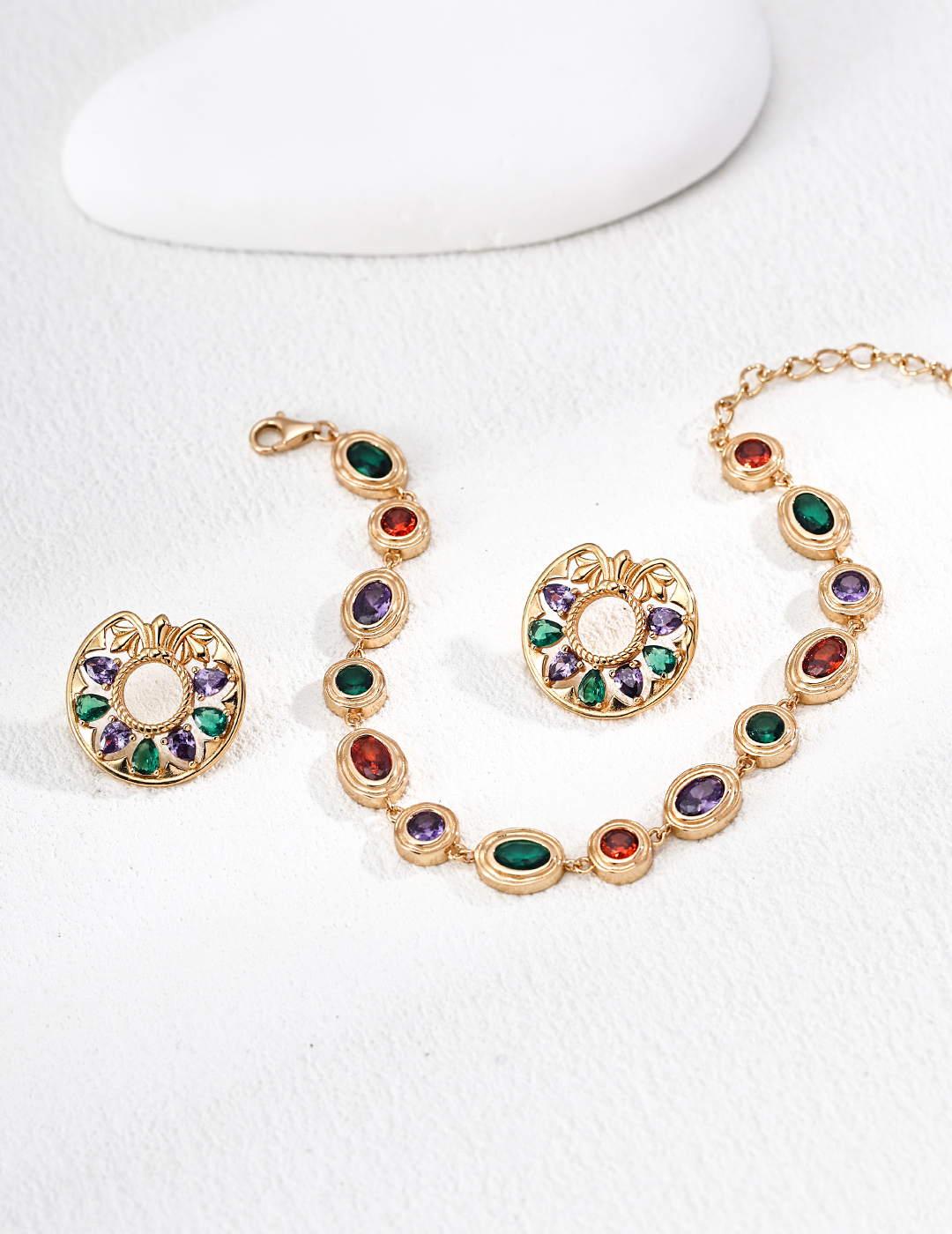 18K S925 Sterling Silver Fashion Retro Luxury High-End Earrings