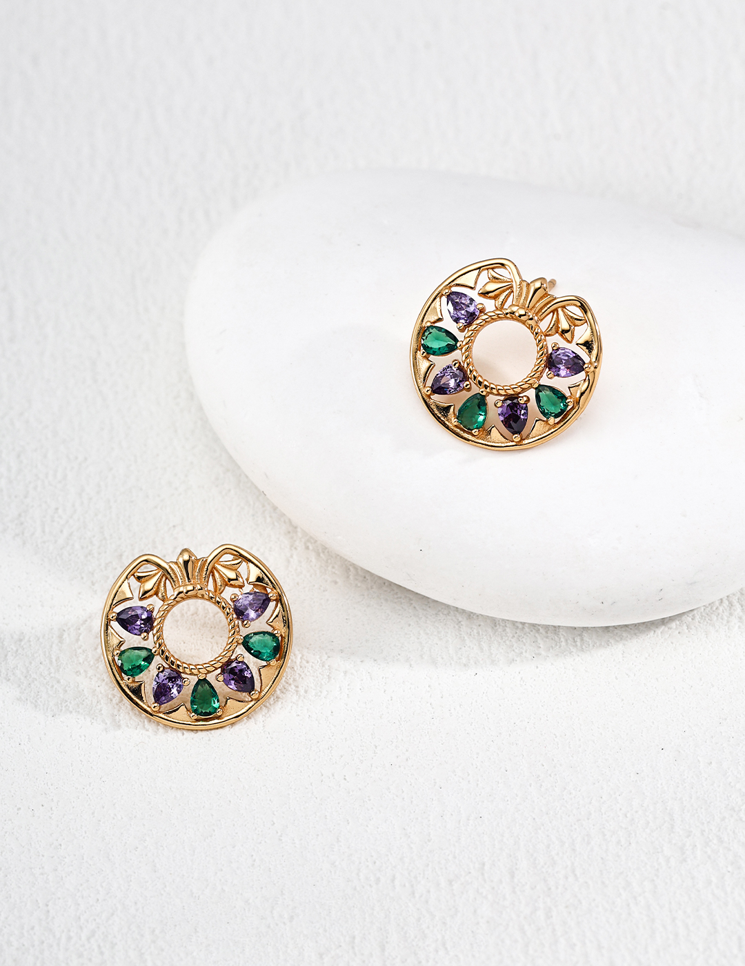 18K S925 Sterling Silver Fashion Retro Luxury High-End Earrings