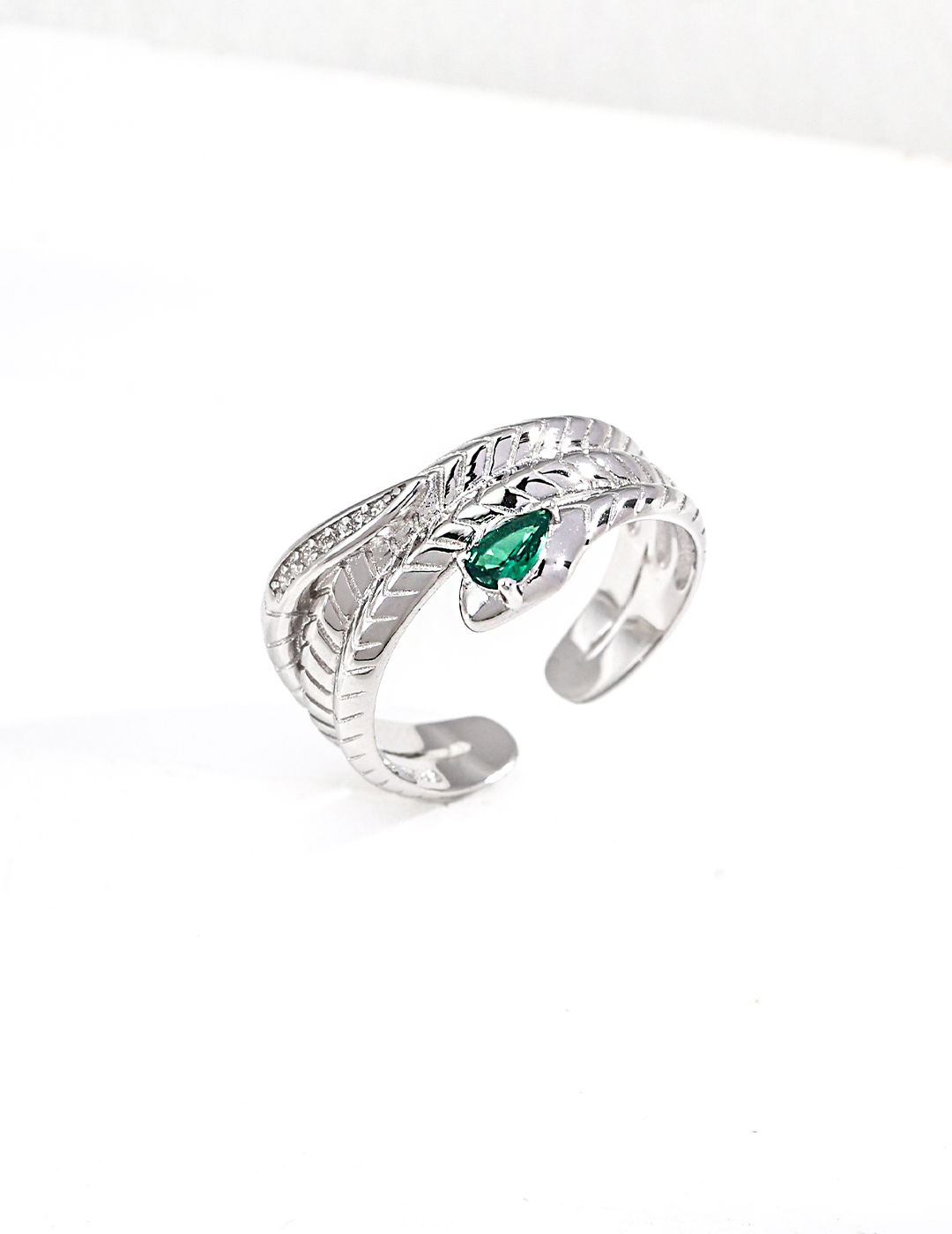 18K S925 Silver Vintage Niche Fashion Zirconia Ring