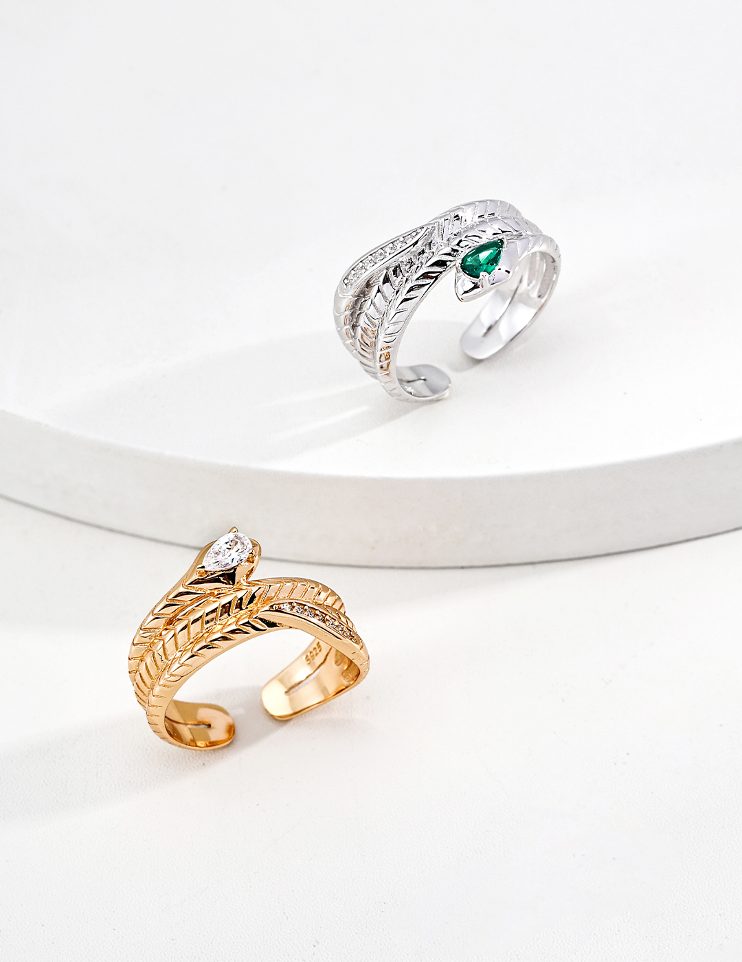 18K S925 Silver Vintage Niche Fashion Zirconia Ring