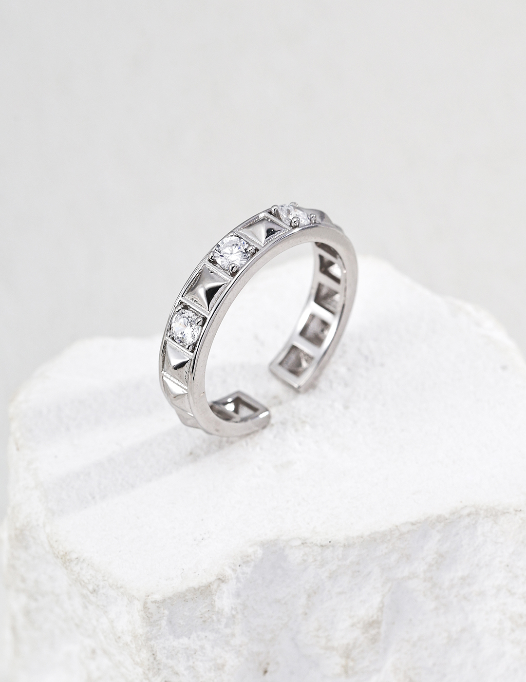 18K S925 Sterling Silver Fashion Zirconia Ring