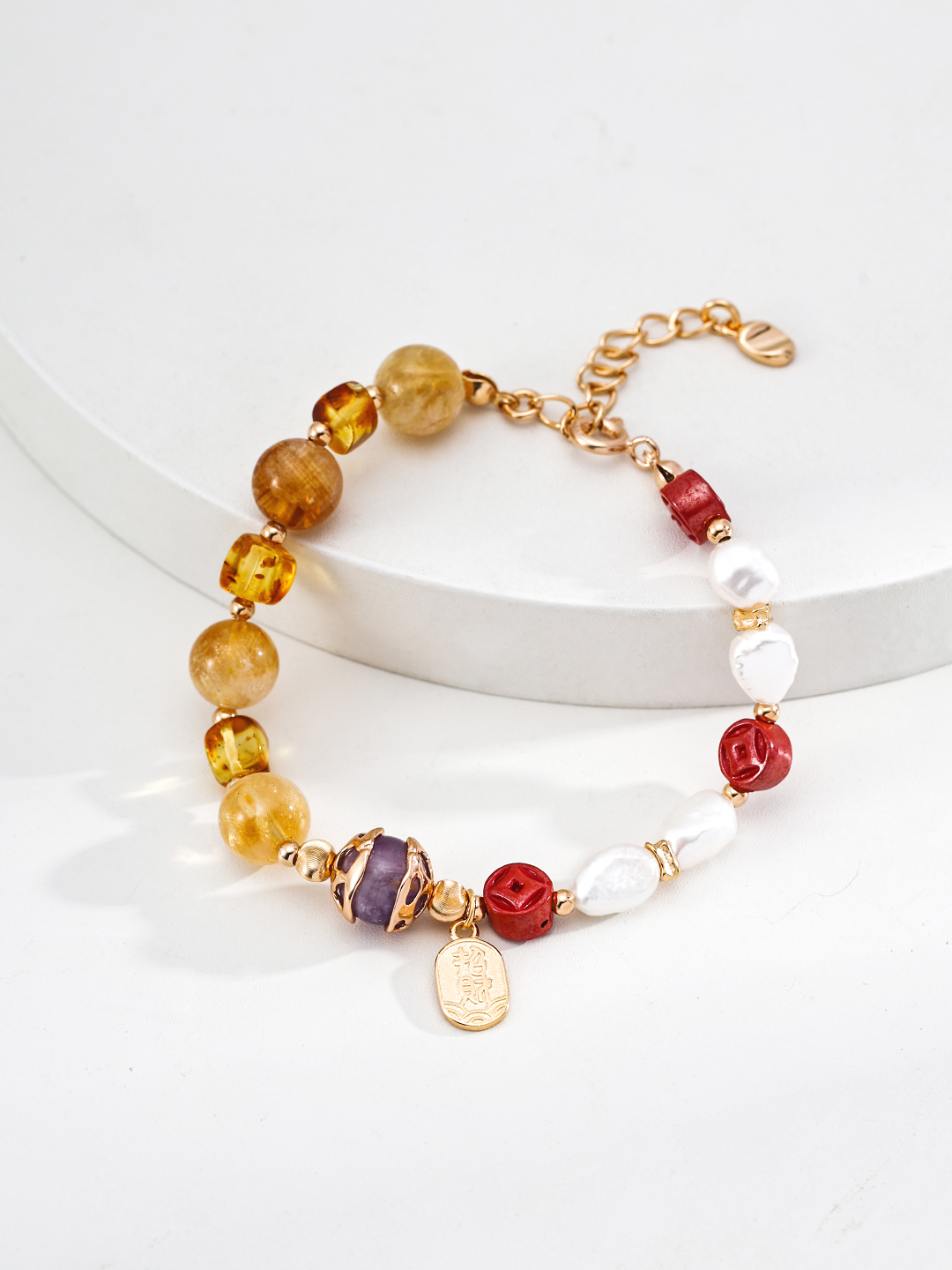 18K S925 Sterling Silver Fashion Retro Wealth-Attracting Bracelet 