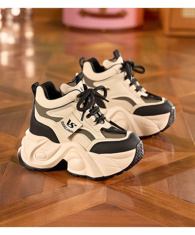 2024 novo estilo elegante e versátil esportes de sola grossa e sapatos femininos casuais