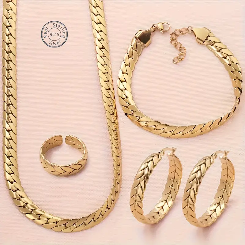 Conjunto de joias banhadas a ouro 14k