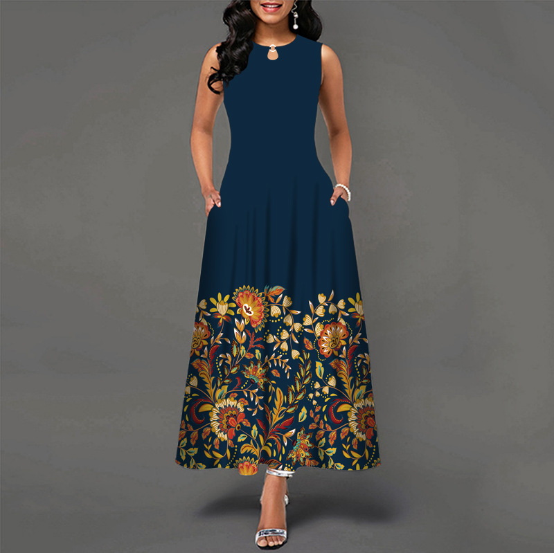 [Copy][Copy][Copy][Copy][Copy]😎💃Novidades de Verão💥【Tamanhos S-5XL】Vestido Maxi Estampado Sem Mangas (Tamanhos Plus Size) | Confortável e Respirável, um Artigo Essencial para o Verão - WX-7#