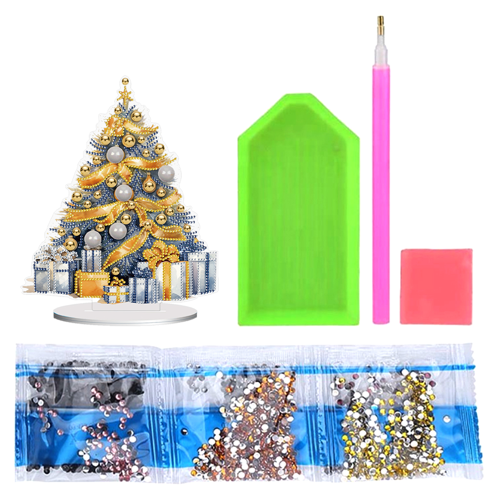 5D DIY Diamond Painting Special Shape Desk Ornament Christmas Tree Decor Kit