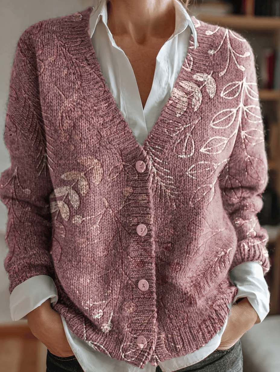 Women's Printed Casual Knitted Cardigan