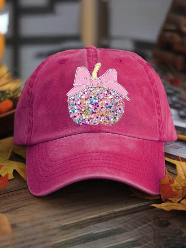 Unisex Pink Pumpkin Breast Cancer Awareness Print Baseball Cap
