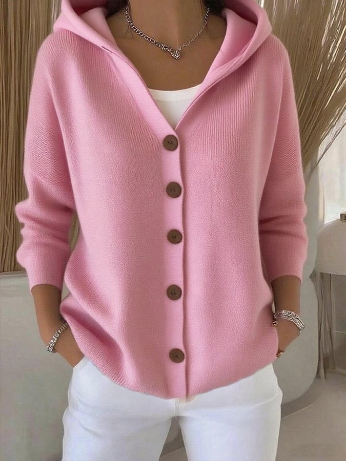 Women's zippered casual hooded sweatshirt