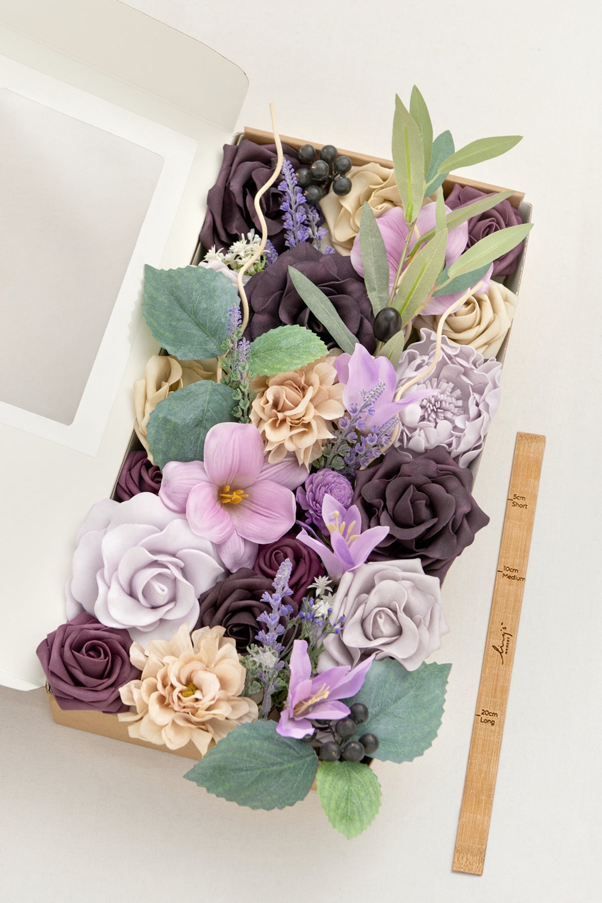 Caixas de flores de designer roxo lilás
