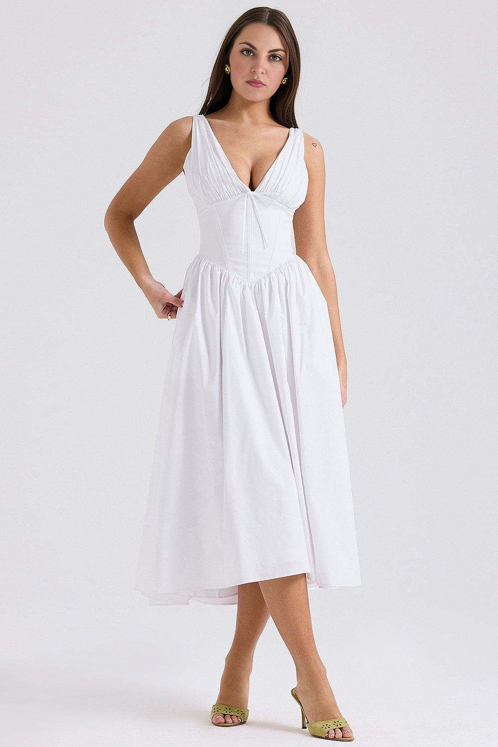Vestido Emmelina em algodão com espartilho
