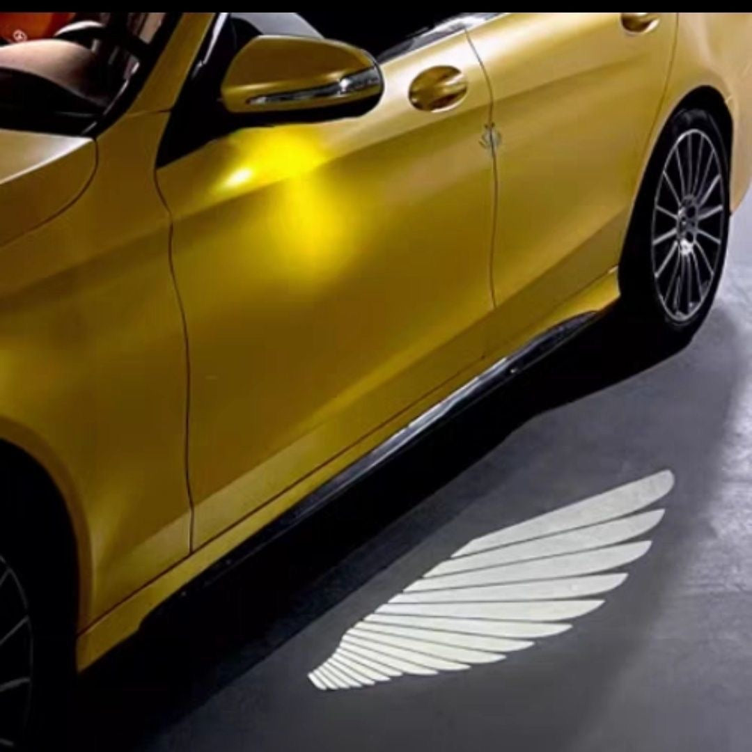 Luz de boas-vindas com asas de anjo, luz de boas-vindas para o espelho retrovisor do carro, conjunto de 2 peças