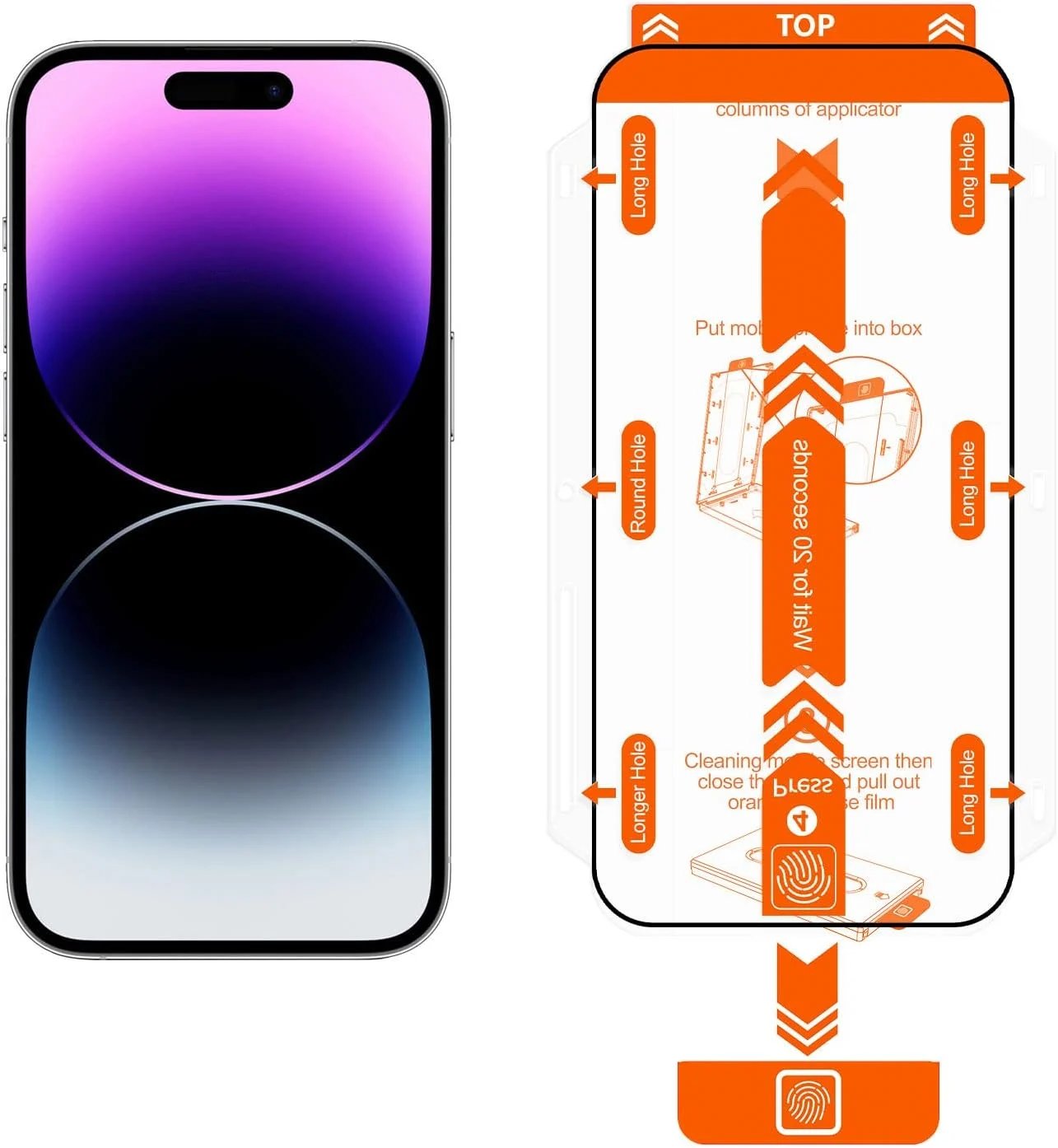 📱2024 nova caixa protetora de ecrã do iPhone com alinhamento automático