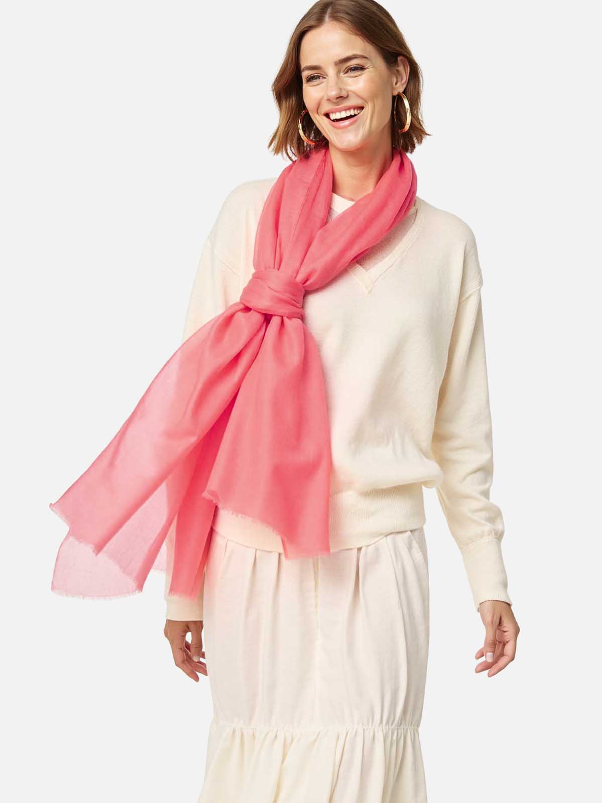 Featherlight Sugar Coral Cashmere Scarf