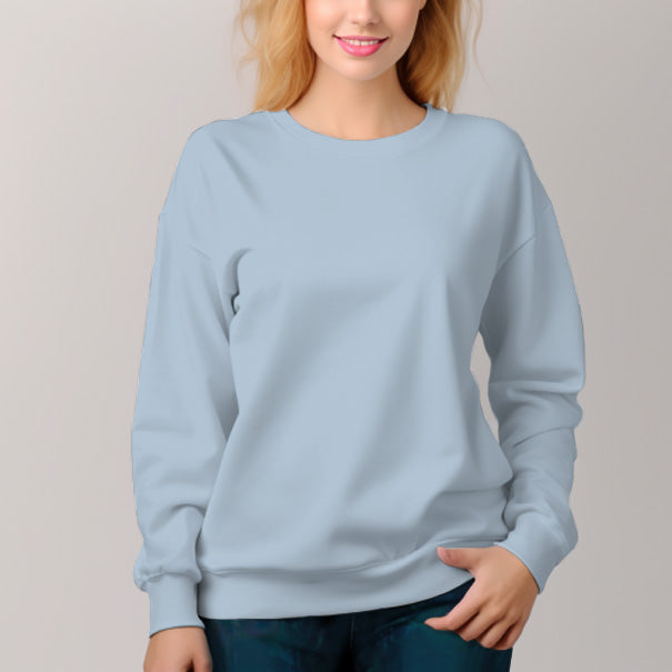 Pulôver de mulher com gola redonda, roupa confortável, outono e inverno