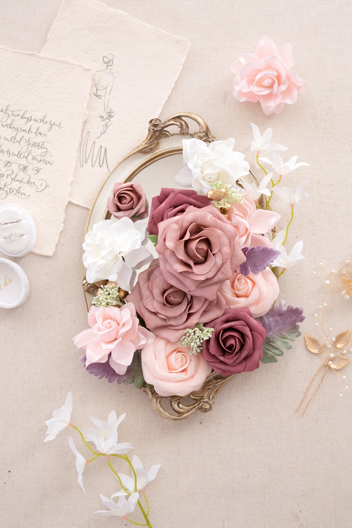 Caixas de flores de designer Dusty Rose