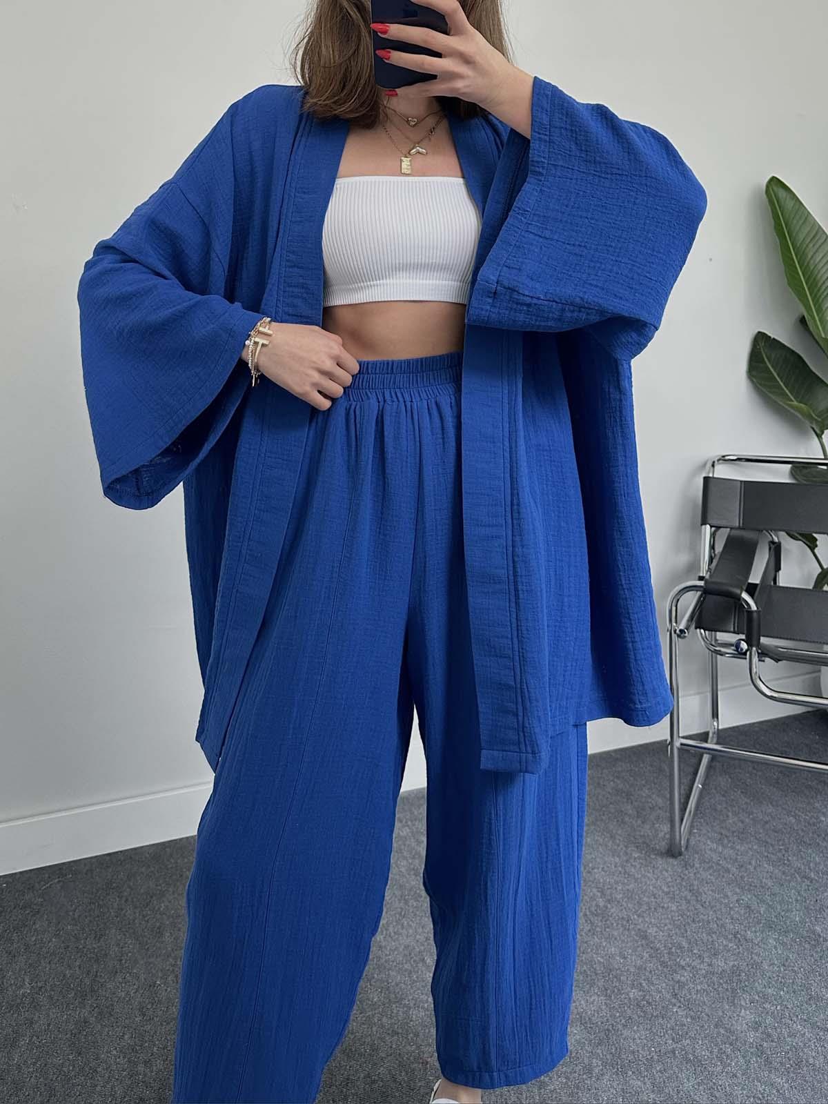 2023 novo outono solto e confortável cardigan de manga comprida + bolso de cintura alta calças casuais conjunto de duas peças