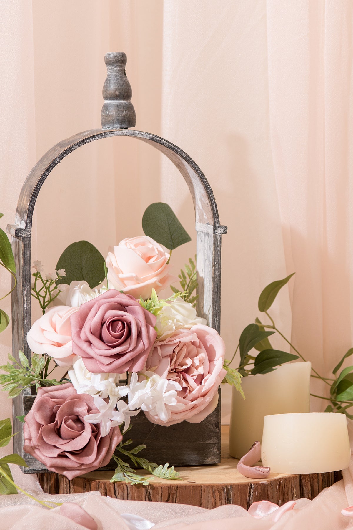 Caixas de flores de designer Dusty Rose