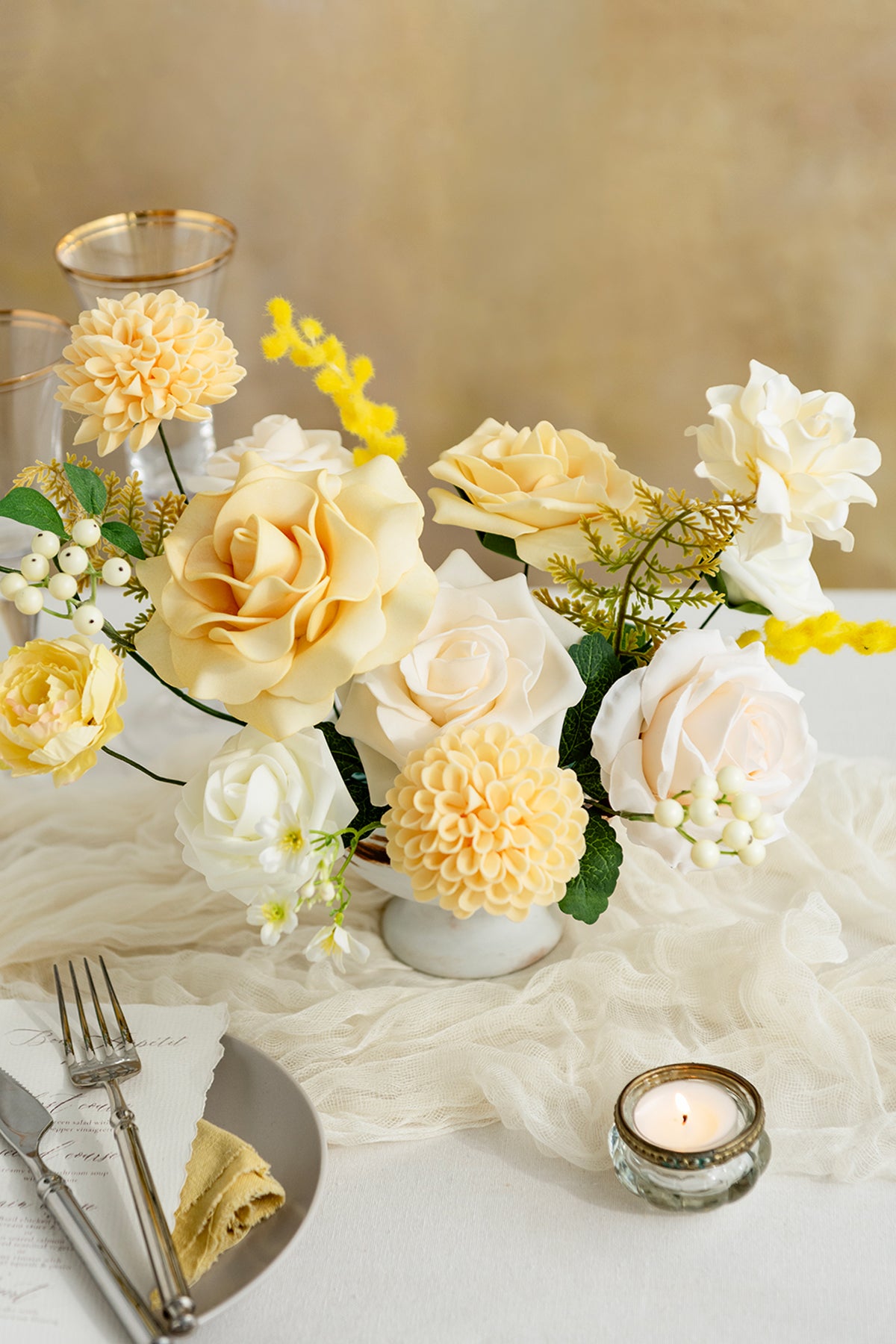 Caixas de flores de designer amarelo francês