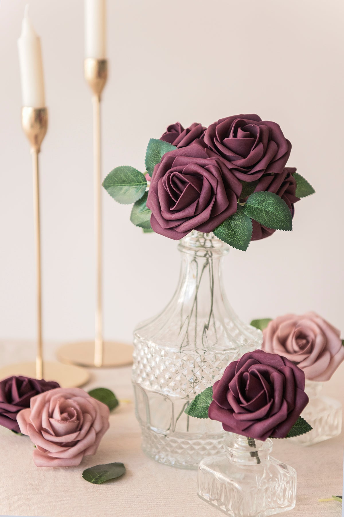 Rosa de espuma 3" com haste - 66 cores