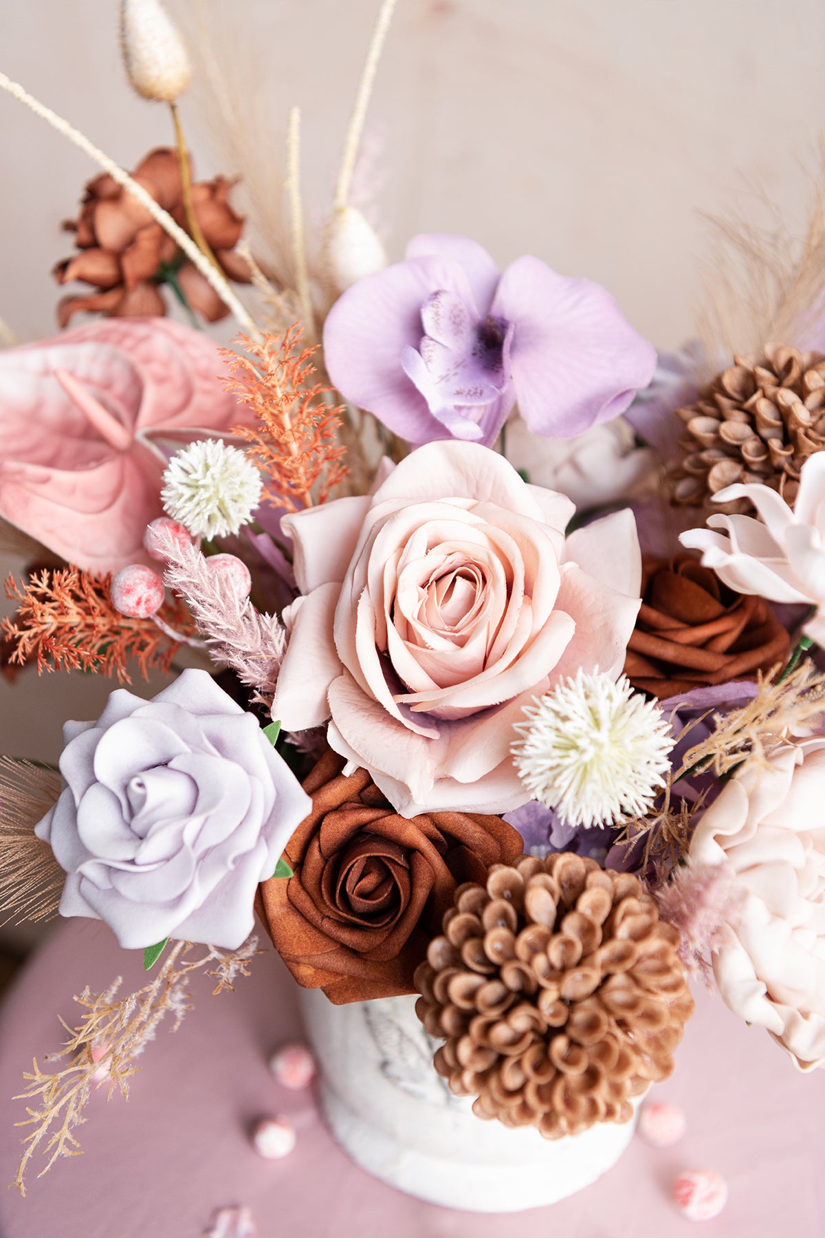 Caixas de flores de designer roxo lilás