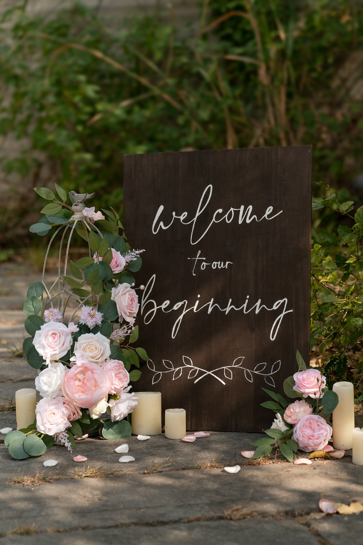 Caixas de flores de designer de peônia com toque natural