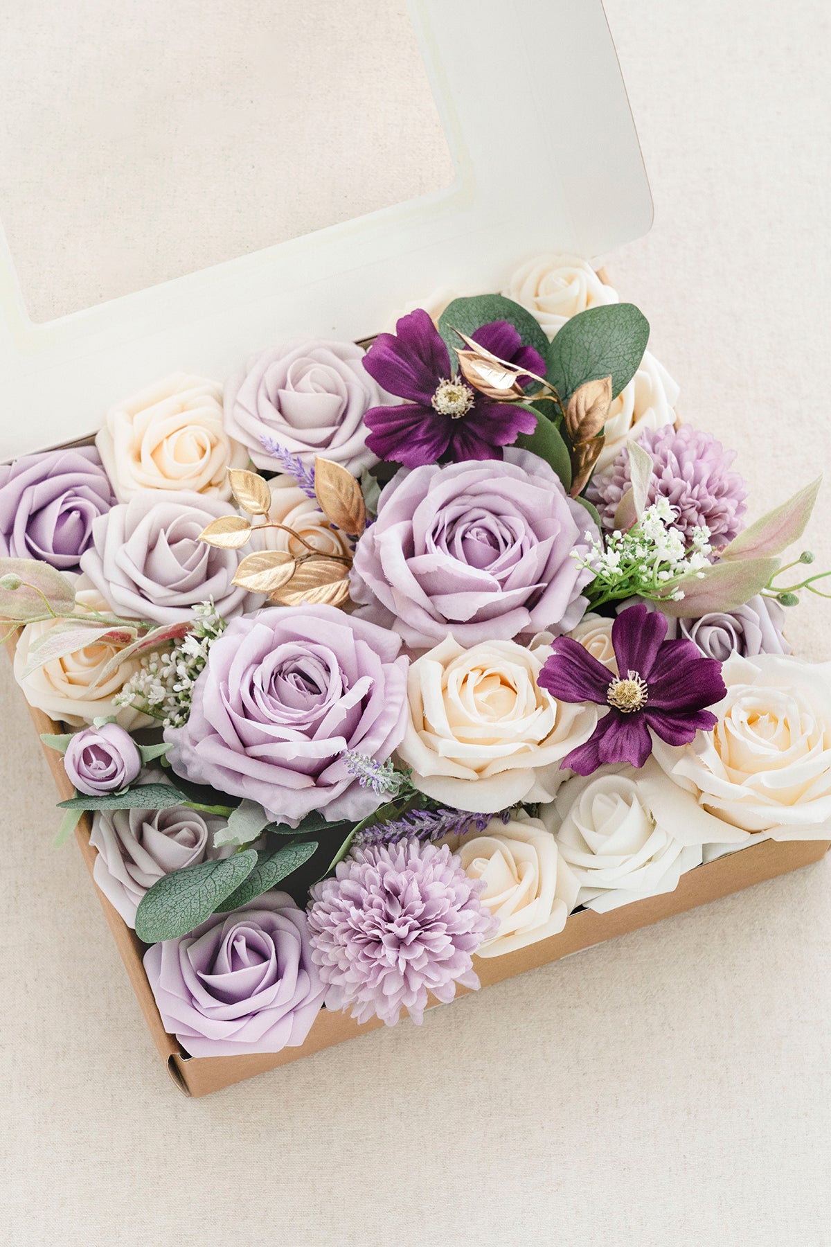 Caixas de flores de designer roxo lilás