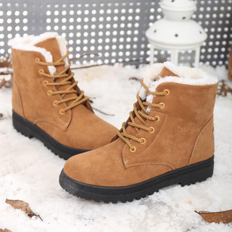 🔥Promoção de último dia com 50% OFF - Botas de neve femininas forradas de lã