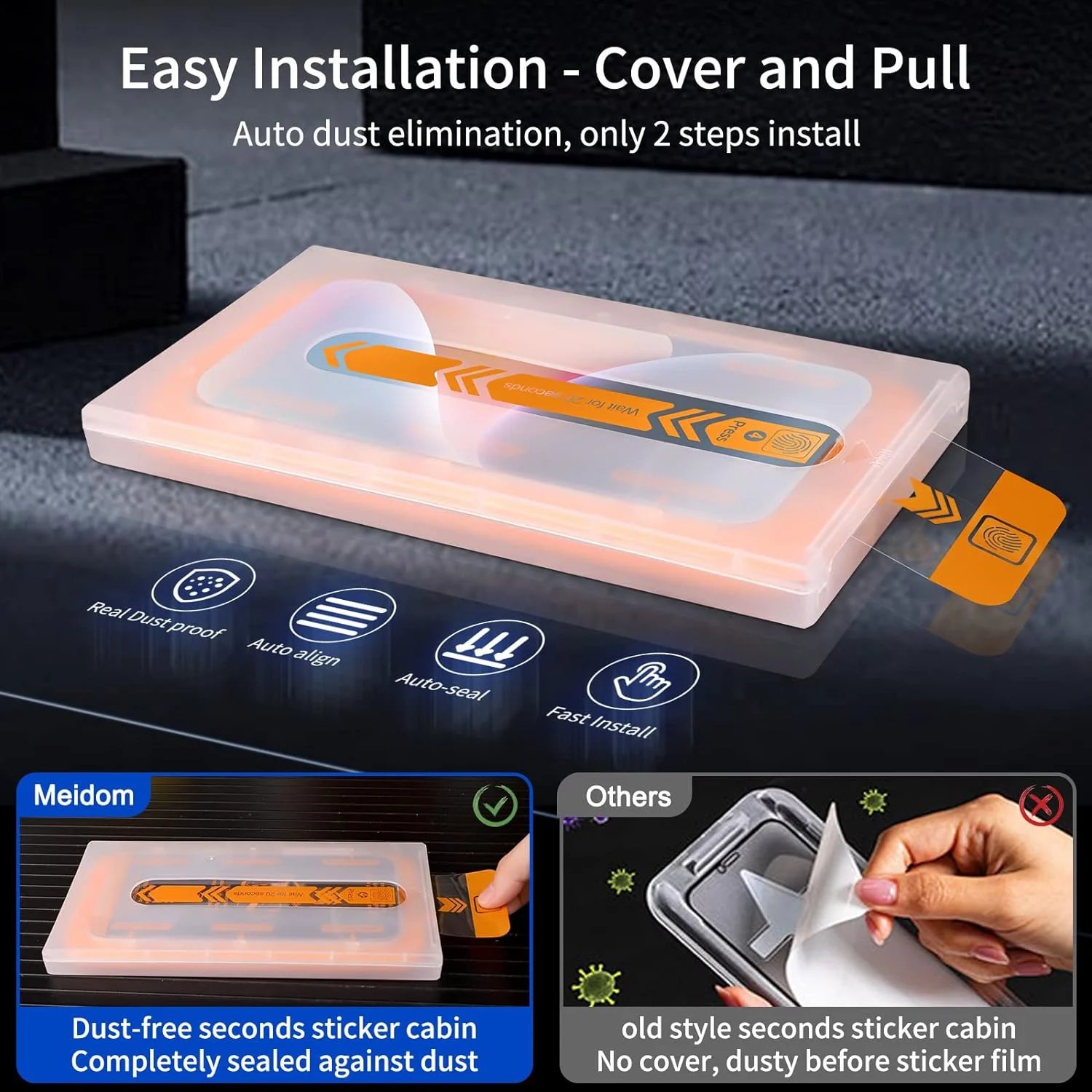 📱2024 nova caixa protetora de ecrã do iPhone com alinhamento automático