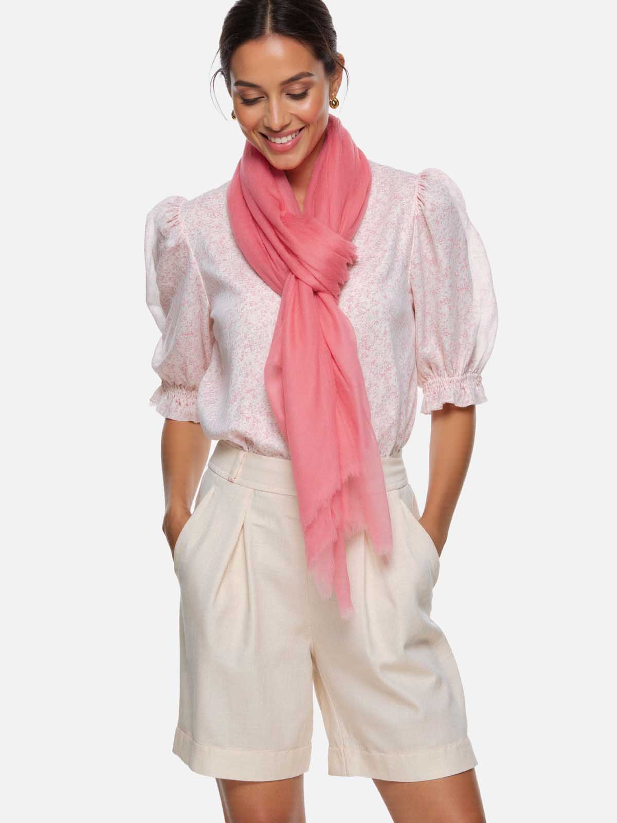Featherlight Azalea Cashmere Scarf