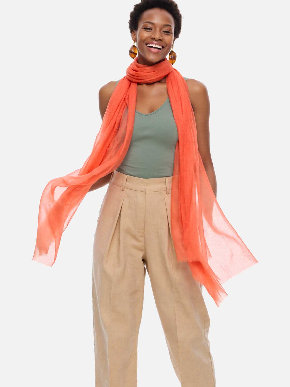 Featherlight Camellia Cashmere Scarf