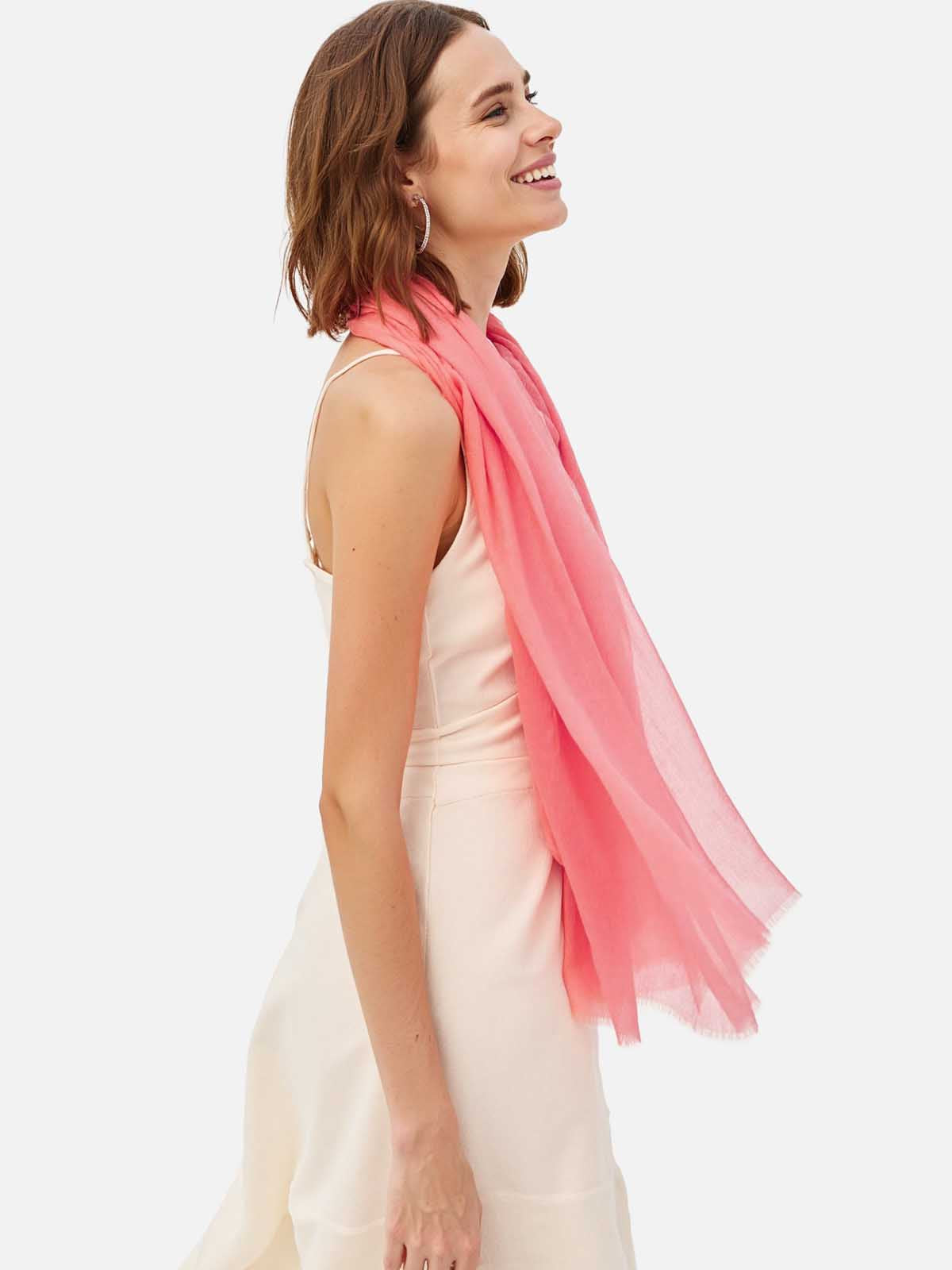 Featherlight Sugar Coral Cashmere Scarf